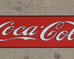 291 - 1990 Coca - Cola arrow metal sign 9 x 27
