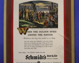 292 - Schmidt's Beer sign 12 x 9 1/2
