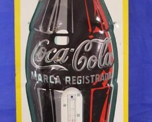 301 - Coca - Cola bottle thermometer 18 x 6 1/2
