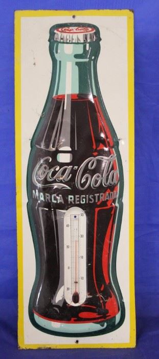 301 - Coca - Cola bottle thermometer 18 x 6 1/2
