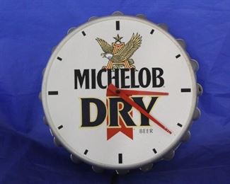 341 - Michelob Dry Beer plastic clock - 12" round
