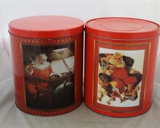 357 - 2 Metal Coca-Cola Christmas tins 11 x 10
