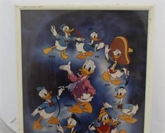 366 - Evolution of Donald Duck framed print 21 x 17

