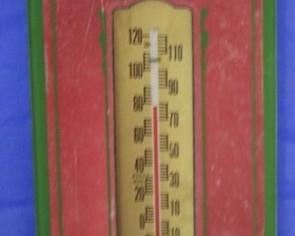418 - Kiel's Pharmacy mirror/thermometer 10 x 3 1/2
