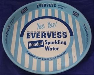 420 - Evervess Water metal serving tray 13 1/4" round
