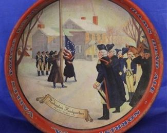 425 - Valley Forge Beer metal serving tray 13 1/4" round

