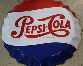 428 - Pepsi - Cola bottle cap metal sign 27" round
