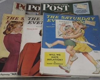 435 - Group vintage Saturday Evening Post magazines
