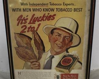 450 - Vintage Lucky Strike framed print ad 14 x 11
