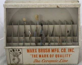 460 - Marx Brush Mfg Co store display rack 15 x 18 x 6
