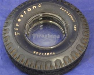 467 - Vintage Firestone Tires ashtray 6" round
