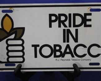 469 - RJ Reynolds Pride in Tobacco license plate 6 x 12
