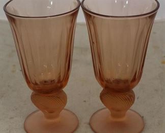 480x - 2 Pink depression ice cream glasses
