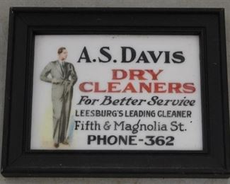 485 - A.S. Davis Dry Cleaners framed ad 4 x 4 1/2
