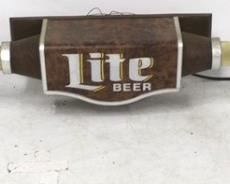 528 - Miller Lite Beer long horn lighted sign 11 x 73 x 7 1/2
