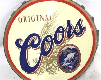 562 - Coors Original Beer bottle cap sign 40 1/2" round
