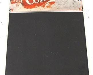 571 - Coke is it metal menu board 28 x 19 1/2

