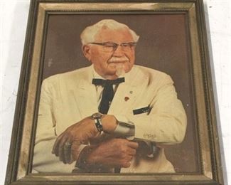577 - KFC Colonel Sanders framed picture 23 1/2 x 19 1/2
