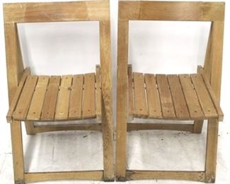 610 - Pair wood folding chairs 29 1/2 x 10 x 18
