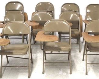 612 - 11 Folding metal & wood chair desks 30 x 23 1/2 x 17 1/2
