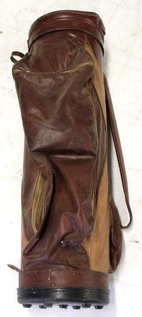 625 - Vintage leather golf bag 35" tall
