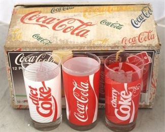 669 - 12 Coca - Cola glasses in original box
