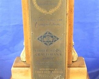 685 - Fisher Body Craftsman Guild award trophy 13 x 21
