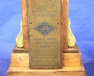 684 - Fisher Body Craftsman Guild award trophy 10 x 15
