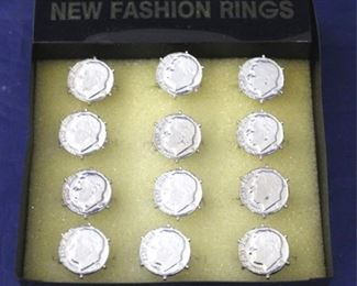 688 - Roosevelt dime fashin rings display
