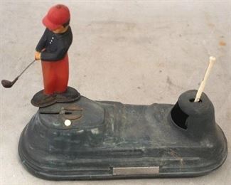 710 - Vintage golfer bank
