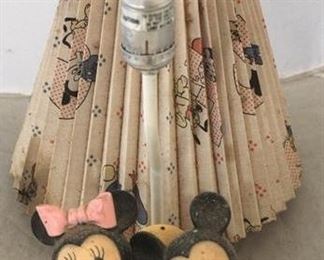 729 - Mickey & Minnie Mouse lamp - as is
