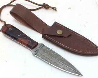 ALONZO DAMASCUS BLADE BOWIE, FULL TANG w