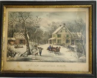 Antique American Homestead Winter