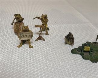 Antique Austrian Bronze Musical Frogs
