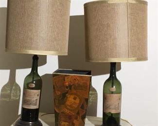 Champagne Lamps and Waste Basket