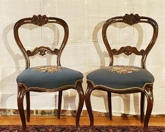 Pair of Balloon Back ChairsBlue Seats