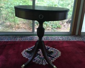 Small Round Wooden Claw Footed Table