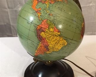 Small Vintage Light Up Globe