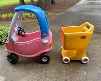 Little Tikes Cozy Coupe and Shopping Cart