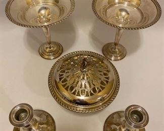 Sterling Compotes and Candle Holders
