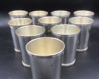 Ten Vintage Sterling Mint Julep Cups