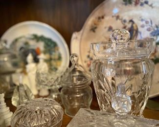 Large selection of antique glass and crystal