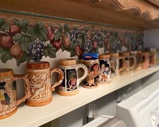 Large selection of ceramic beer steins