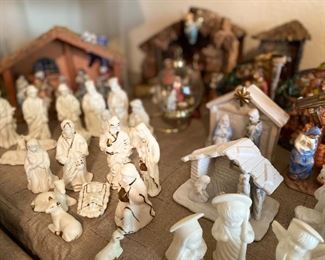 Large collection of Nativity sets