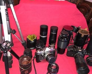 Collection of Vintage Camera and Lenses