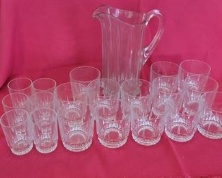 Crystal Drinking Glasses and Pitcher