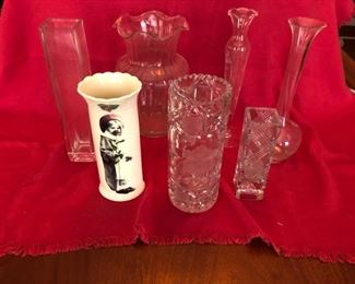 Crystal, Glass, and Porcelain Flower Vases