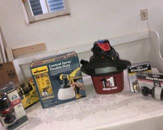 Door Knobs Shop Vac and Paint Sprayer