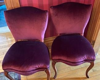 Double Set Red Velvet Chairs