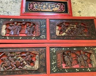 Asian carved panels